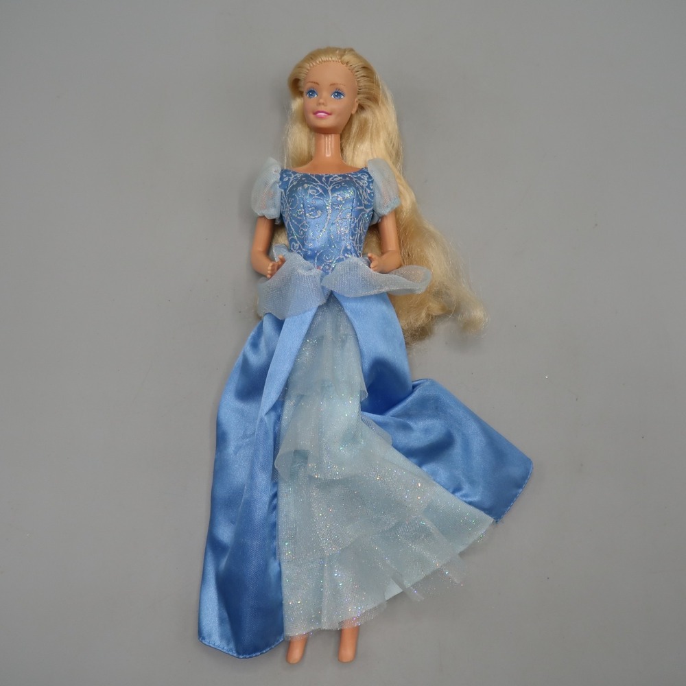 Vintage‎ 90s Barbie Blonde Hair Blue Eyes Blue Gown 11 inch Mattel